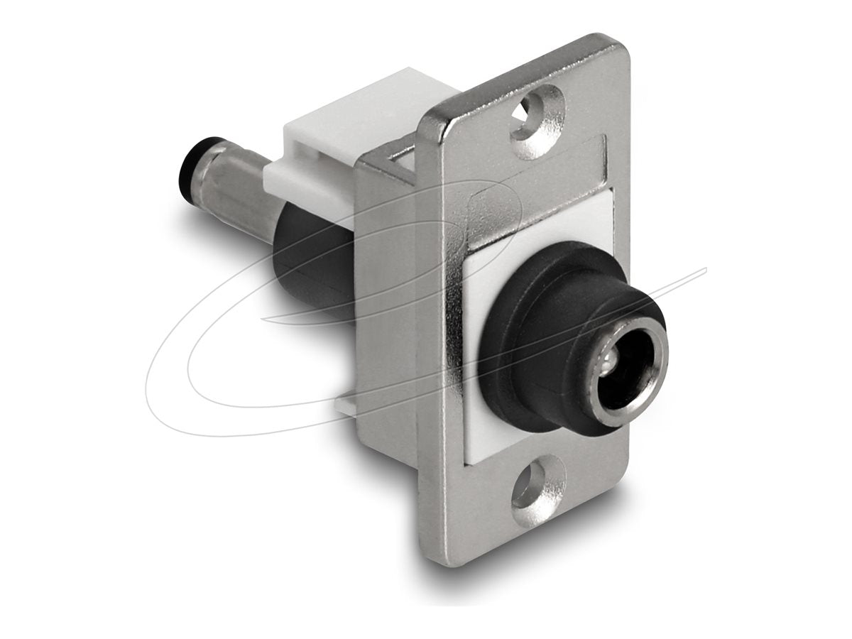 DELOCK Panel Mount DC 5,5 x 2,5mm Buchse zu DC 5,5 x 2,5mm Stecker - Vorderansicht