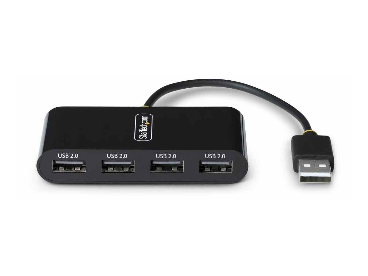 STARTECH.COM 4-Port USB 2.0 Hub USB Busbetrieben Mini USB Hub fur Reisen Multi USB Adapter/Verteiler Mobiler USB Splitter