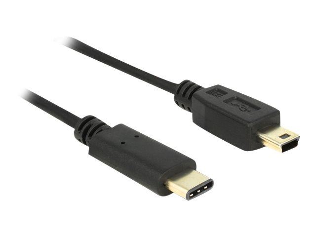 DELOCK Kabel USB Typ-C 2.0 Stecker > USB 2.0 Typ Mini-B Stecker 2,0 m schwarz - Vorderansicht