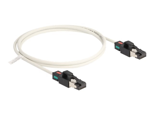 DELOCK Netzwerkkabel RJ45 Stecker zu Stecker Cat.6A S/FTP 1m - Vorderansicht