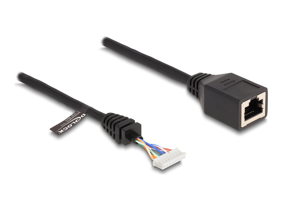 DELOCK Kabel RJ45 Buchse zu Pfostenbuchse 2,00mm 8 Pin Cat.5e 23cm schwarz - Vorderansicht