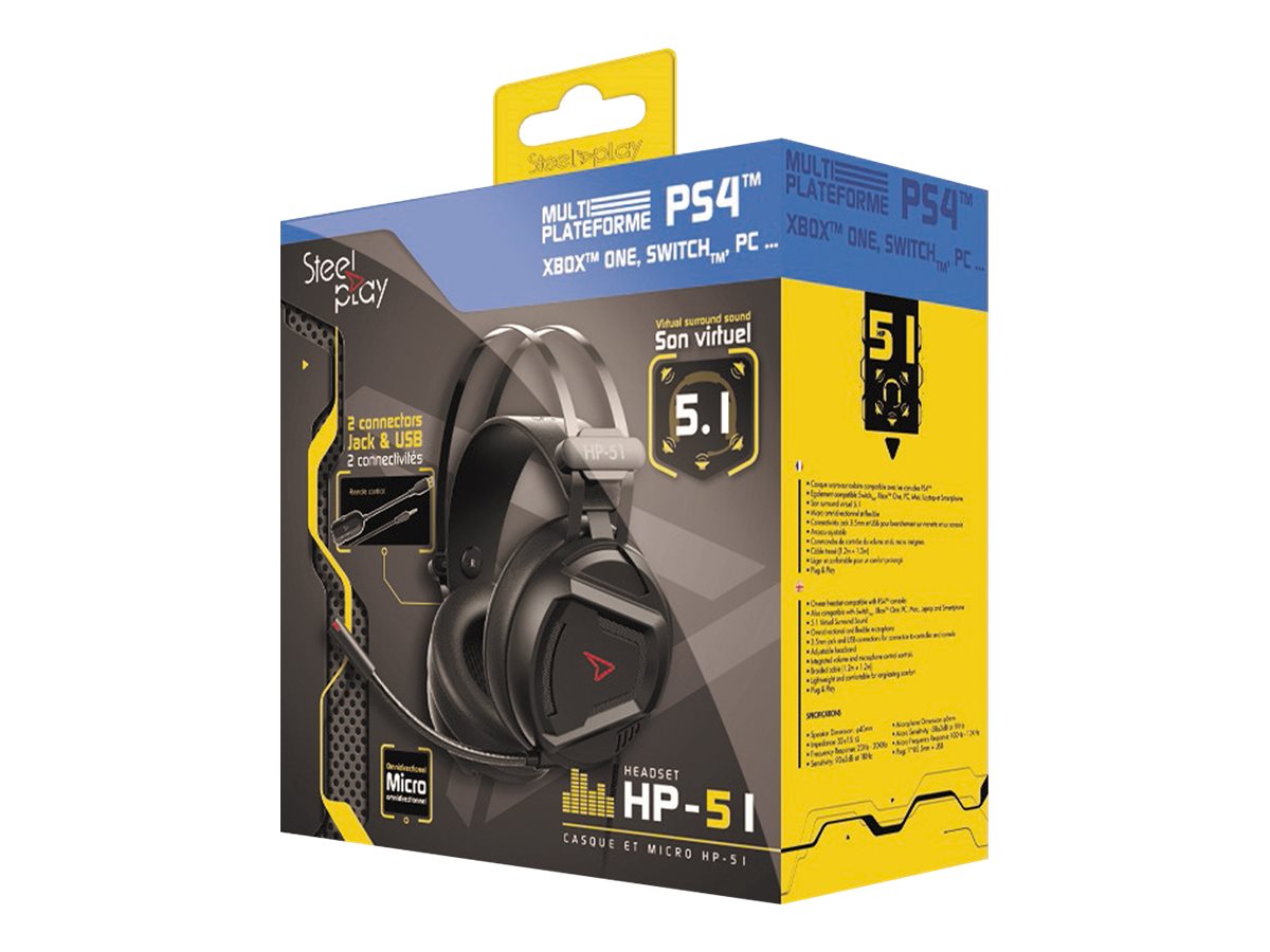 LEXIP X STEELPLAY Wired Headset 5.1 Sound HP51 Black - Mikrofonansicht