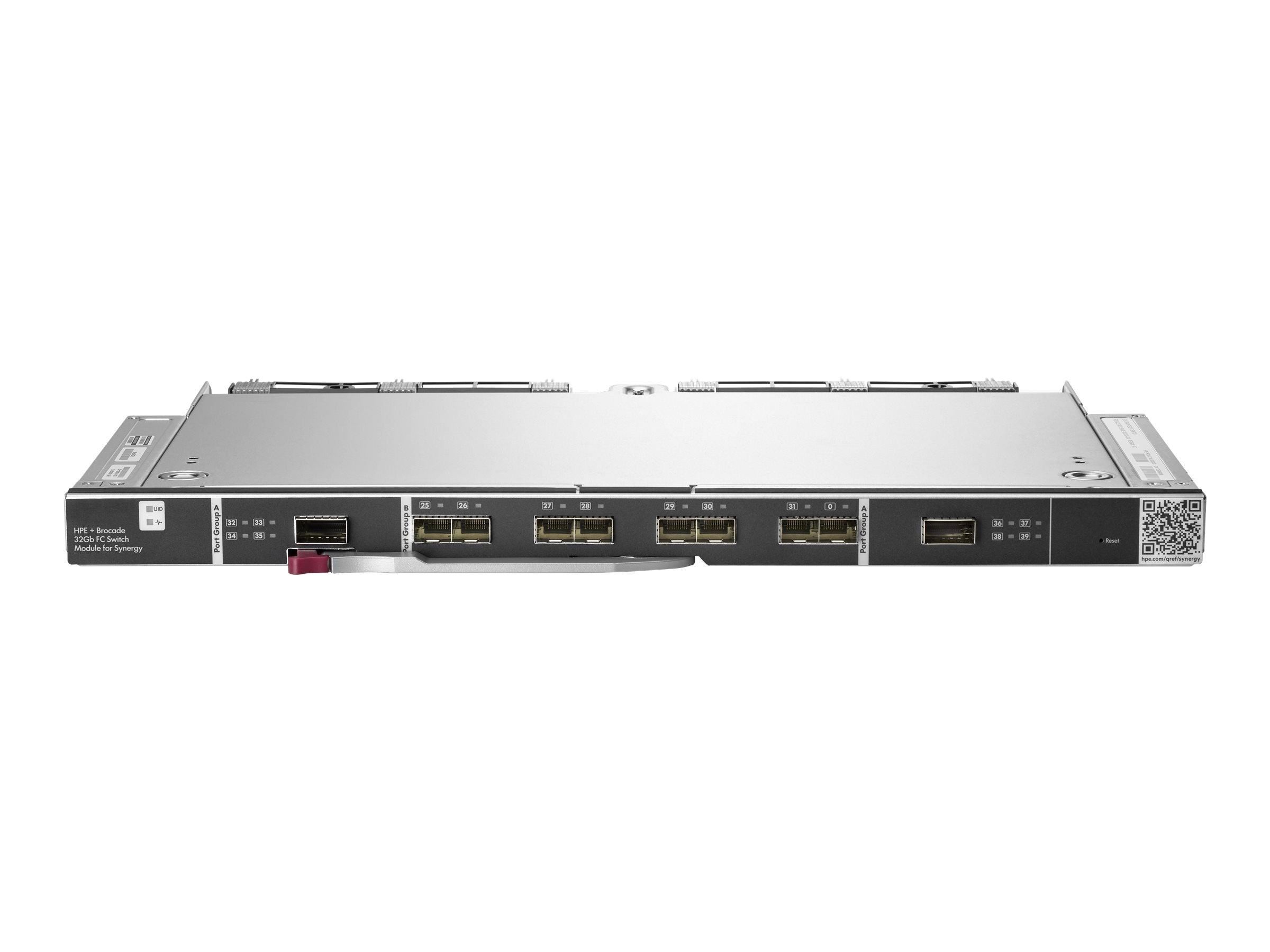 HPE Brocade 32Gb/20 4SFP+ Fibre Channel SAN Switch Module Vorderansicht