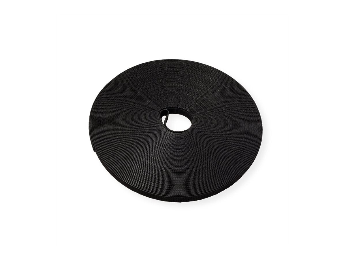 VALUE Klettband auf Rolle 10mm schwarz 25m - Vorderansicht