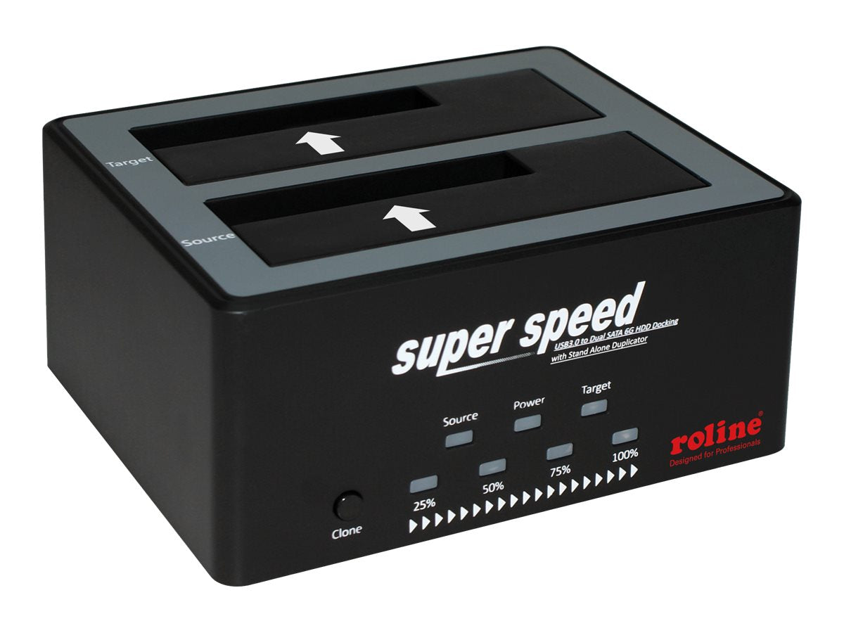 ROLINE 6,35/8,89cm HDD/SSD Docking Station Seitenansicht