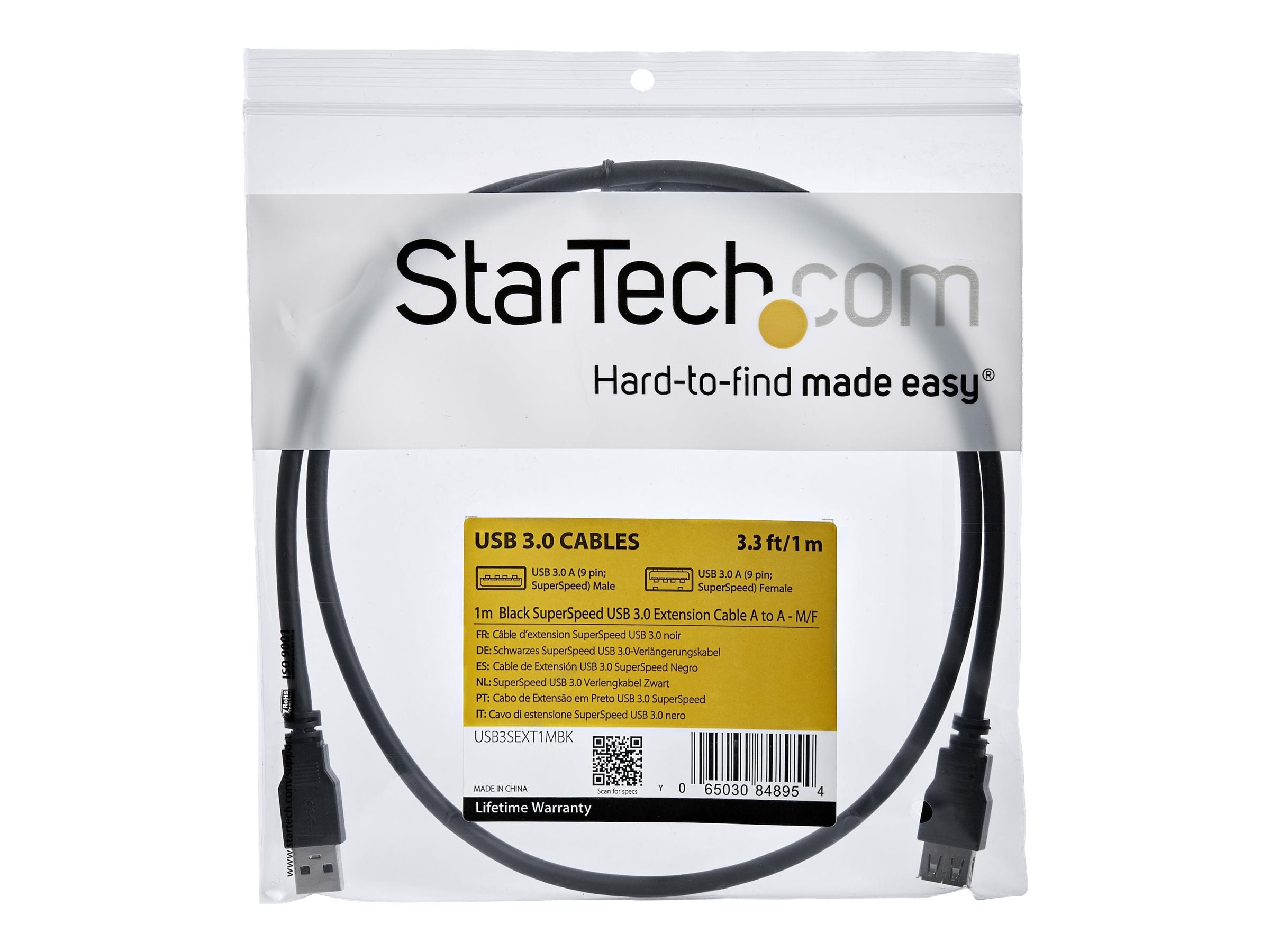 STARTECH.COM 1m USB 3.0 Verlängerungskabel A-A M/F Vorderansicht