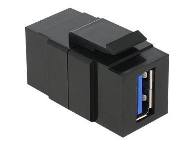 DELOCK Keystone Modul USB 3.0 A Buchse > USB 3.0 A Buchse schwarz - Vorderansicht