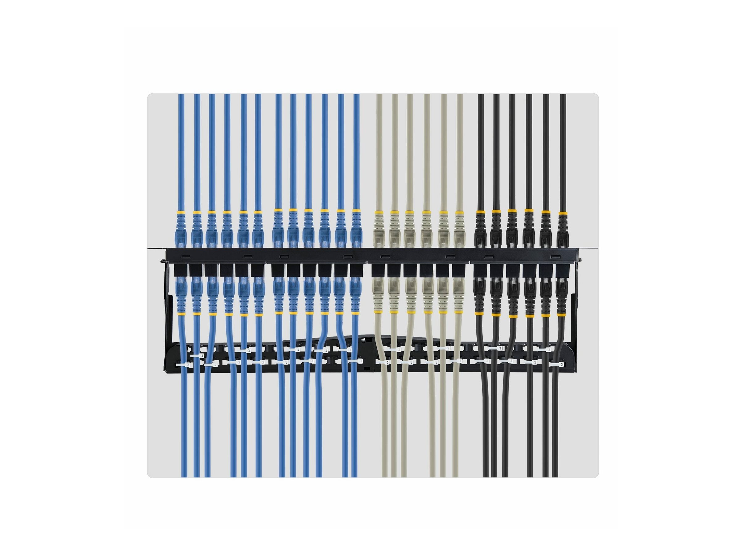 STARTECH.COM 24-Port 1HE Durchgangs-Patchpanel mit Kabelmanagementleiste Rack Cat6-Ethernet Patchfeld mit UTP Inline-Kupplungen
