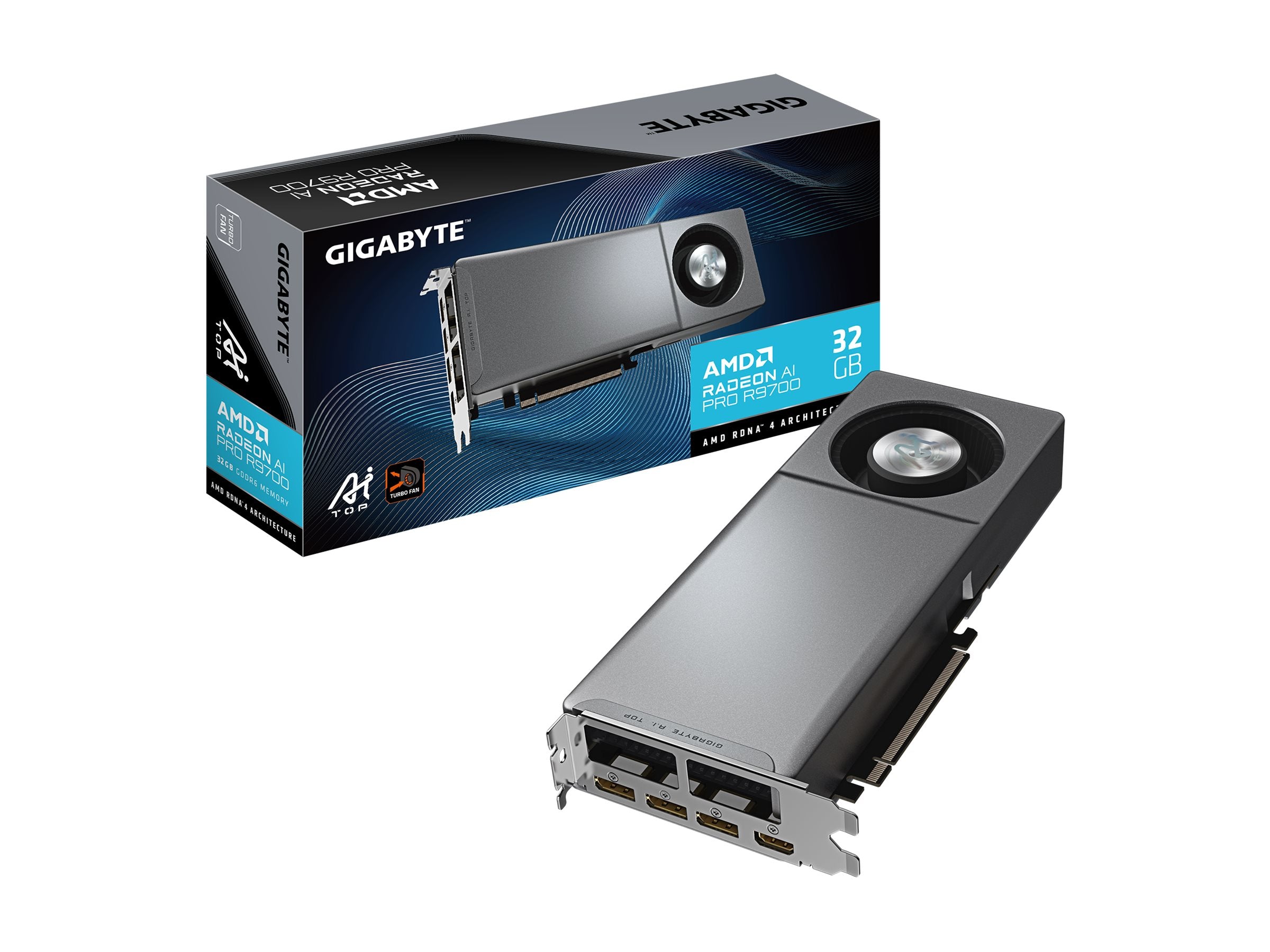 GIGABYTE Radeon AI PRO R9700 AI TOP 32GB GDDR6 Vorderansicht