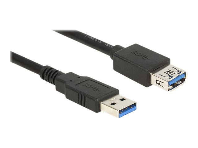 DELOCK Verlängerungskabel USB 3.0 Typ-A Stecker > USB 3.0 Typ-A Buchse 2,0 m schwarz - Vorderansicht