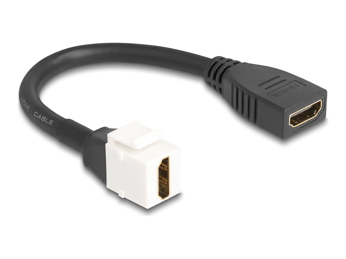 DELOCK Keystone Modul Kabel HDMI Buchse zu Buchse 8K 60 Hz 20cm schwarz - Vorderansicht
