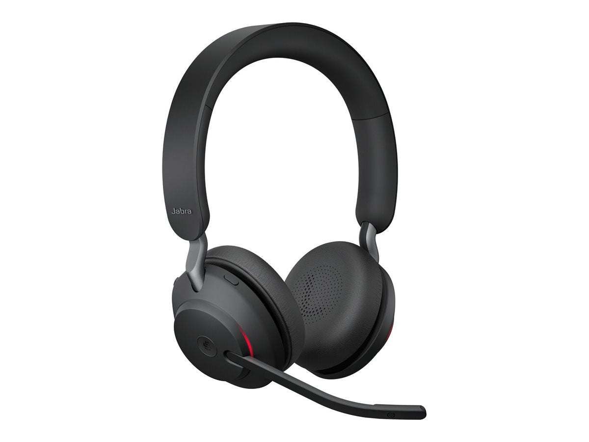 JABRA Evolve2 65 MS Stereo Headset on-ear Bluetooth wireless USB-C noise isolating black Certified for Microsoft Teams