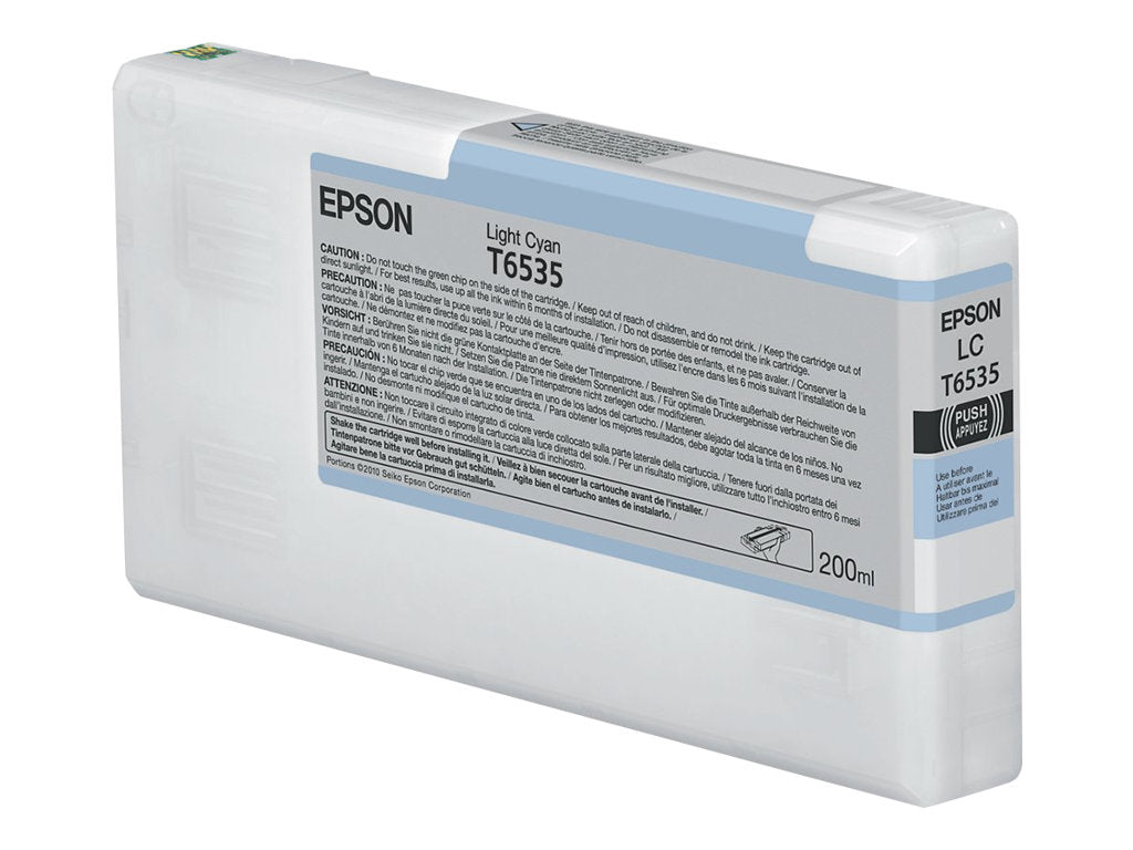 EPSON T6535 Tinte hell cyan Vorderansicht
