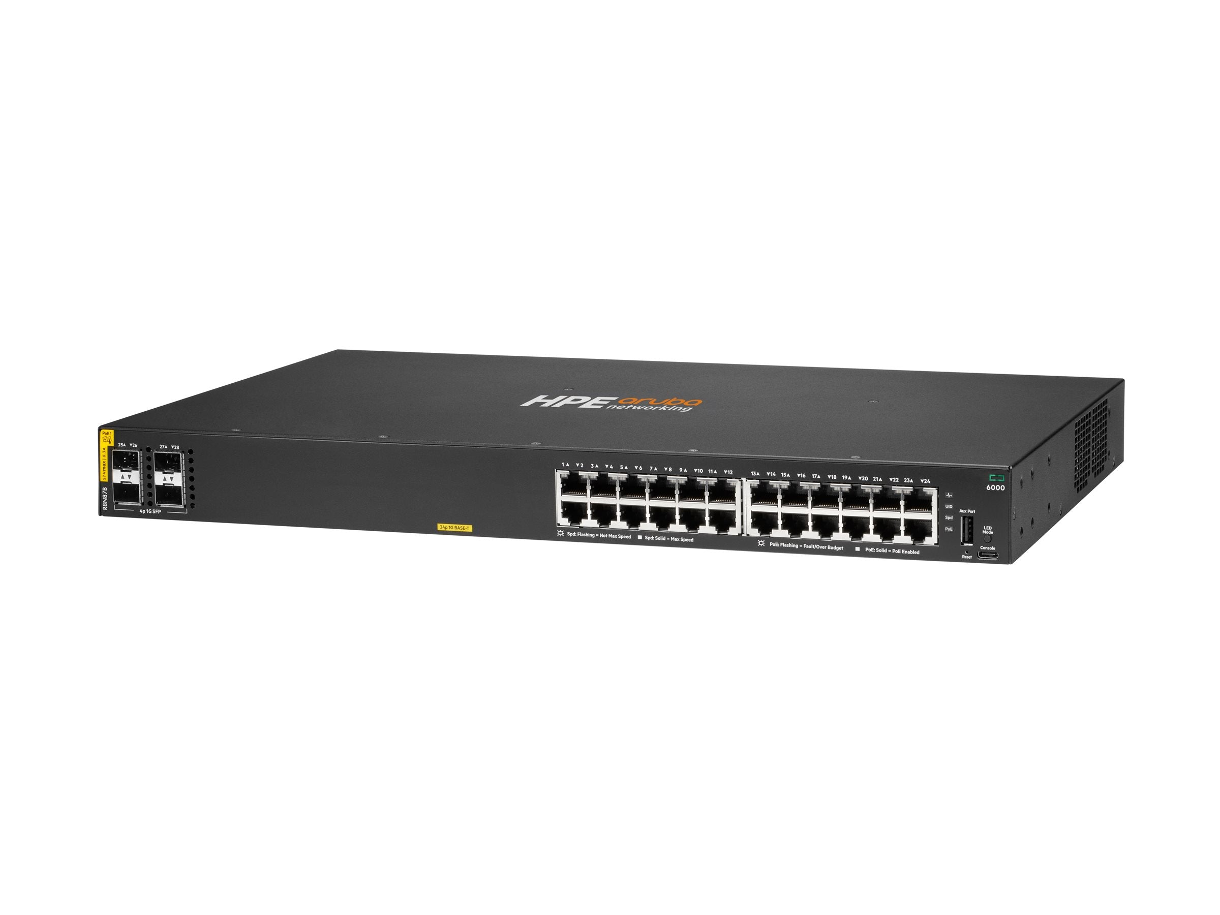 HPE Aruba Networking CX 6000 24p Switch Vorderansicht