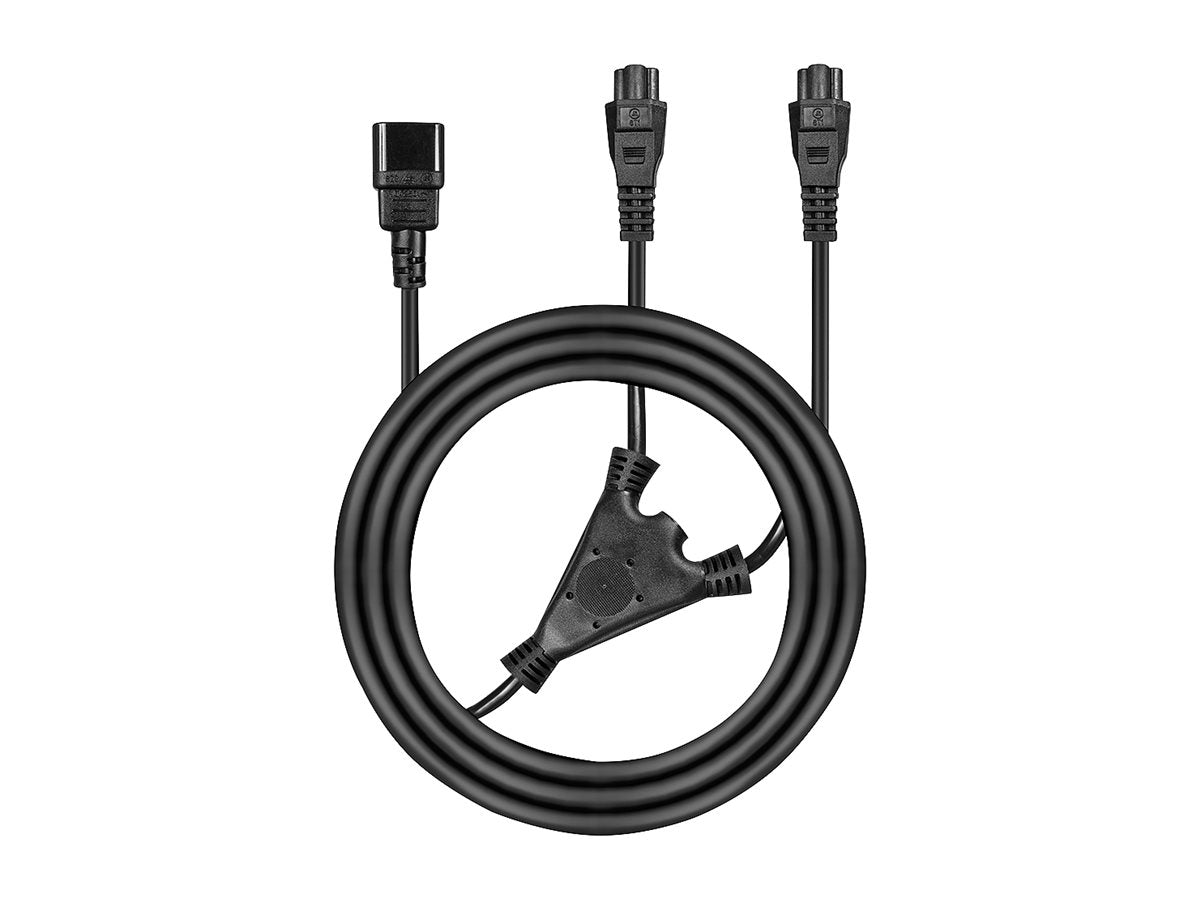 LINDY 2,5m IEC an 2x C5 Splitter-Verl Vorderansicht