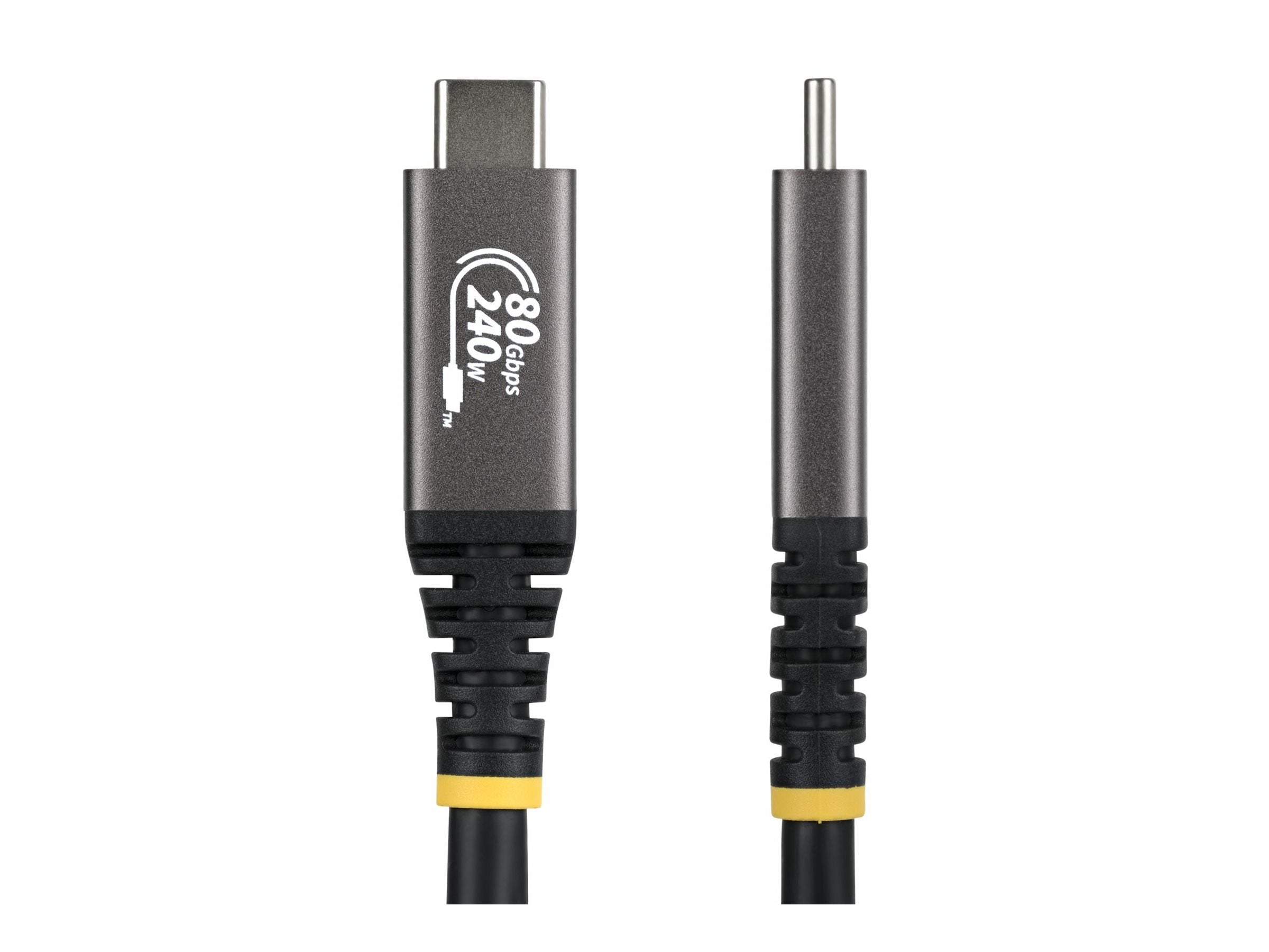 STARTECH.COM 50cm USB4 Kabel 80Gbps USB-IF-zertifiziertes USB-C Ladekabel 240W 8K 120Hz-4K 240Hz DP2.1monitorkabel Thunderbolt 4