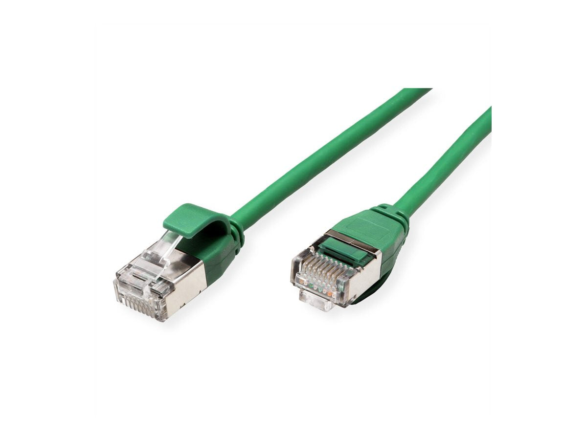 ROLINE U/FTP DataCenter Patchkabel Kat 6A Class EA LSOH slim grun 0,5m - Vorderansicht