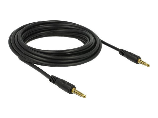 DELOCK Klinkenkabel 3,5mm 5 Pin Stecker zu Stecker 5m schwarz - Vorderansicht
