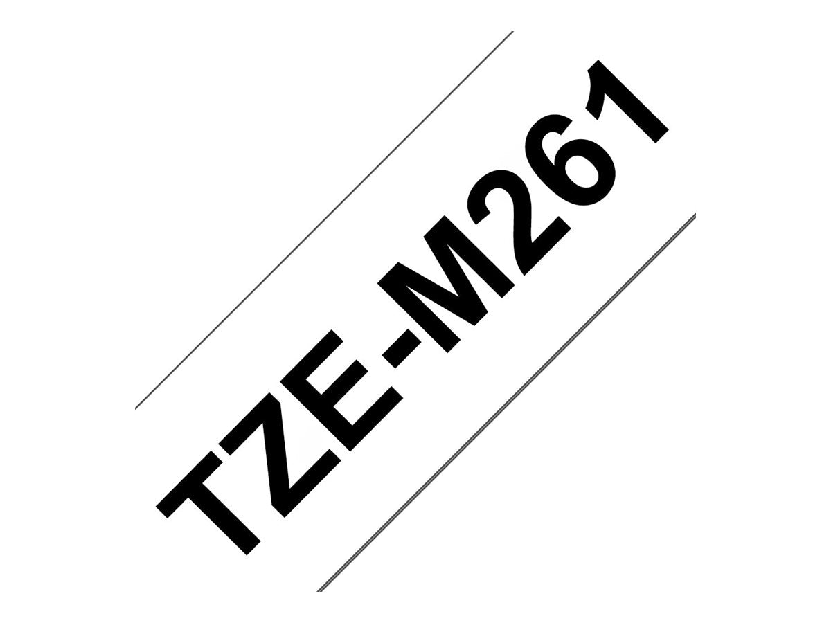 BROTHER TZe-M261 tape schwarz auf weiß Detailansicht