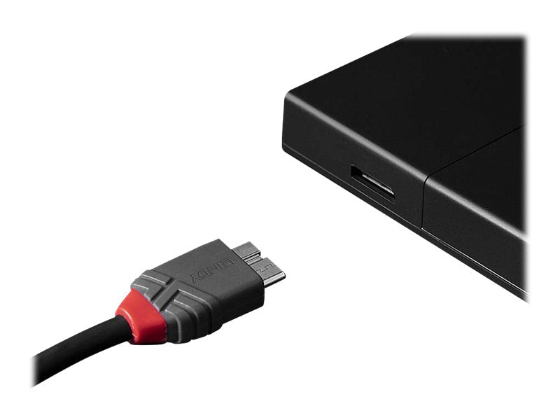 LINDY 1m USB 3.2 Typ C an Micro-B Kabel Anschlussansicht