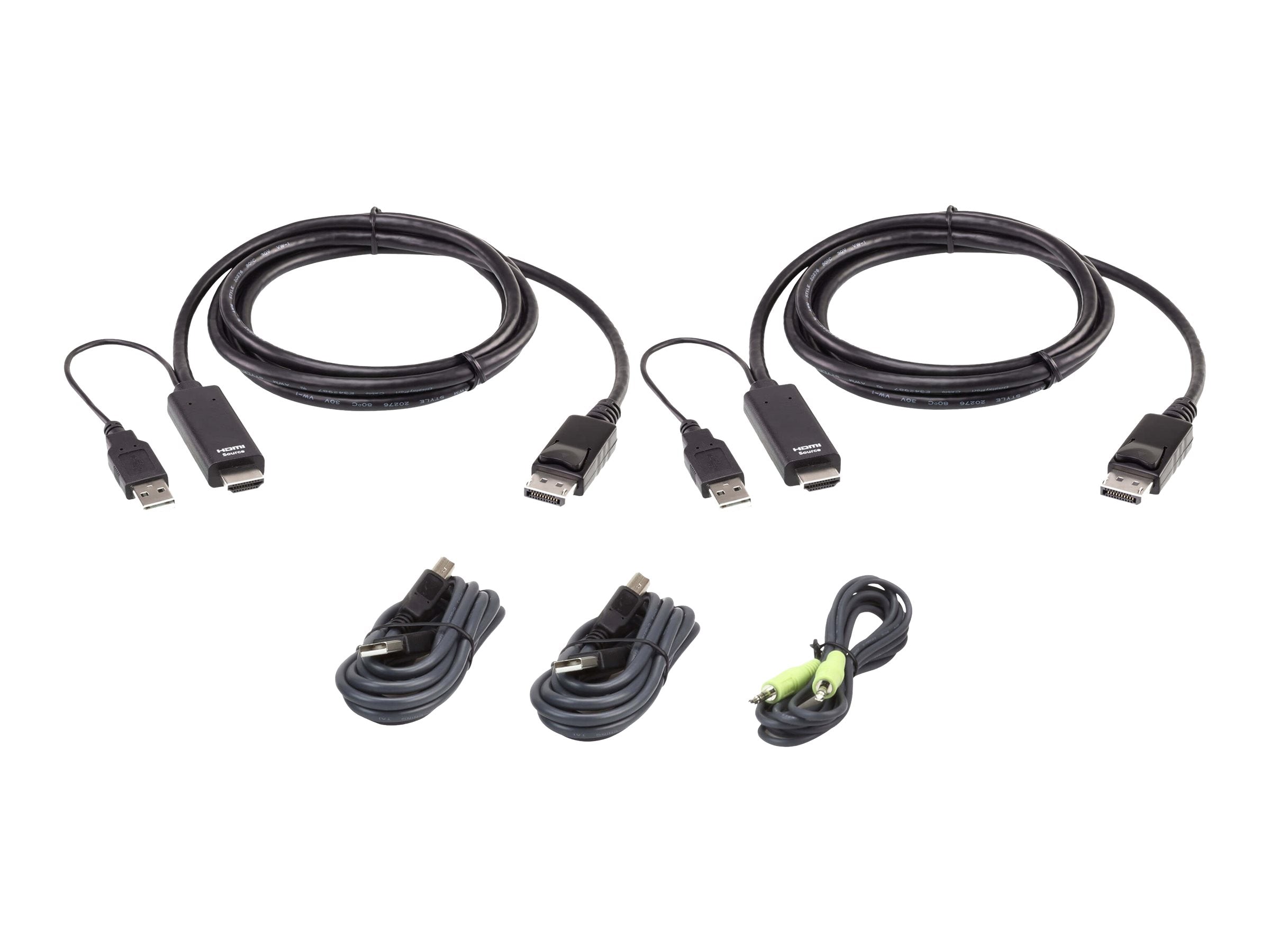 ATEN 2L-7D02UHDPX5 HDMI zu DP KVM KabelKit Vorderansicht