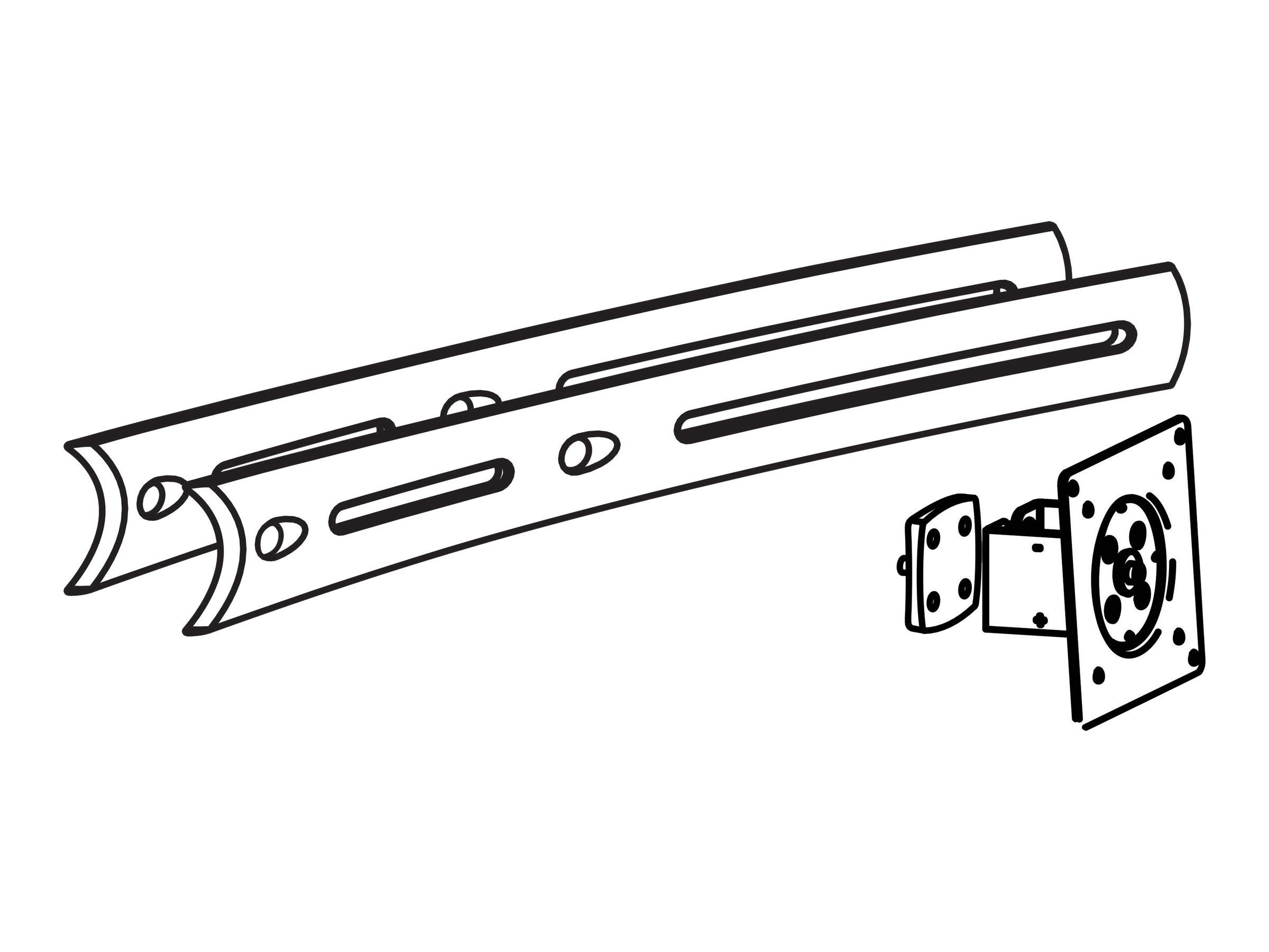 Vorderansicht der ERGOTRON DS100 Querschienenverlaengerung