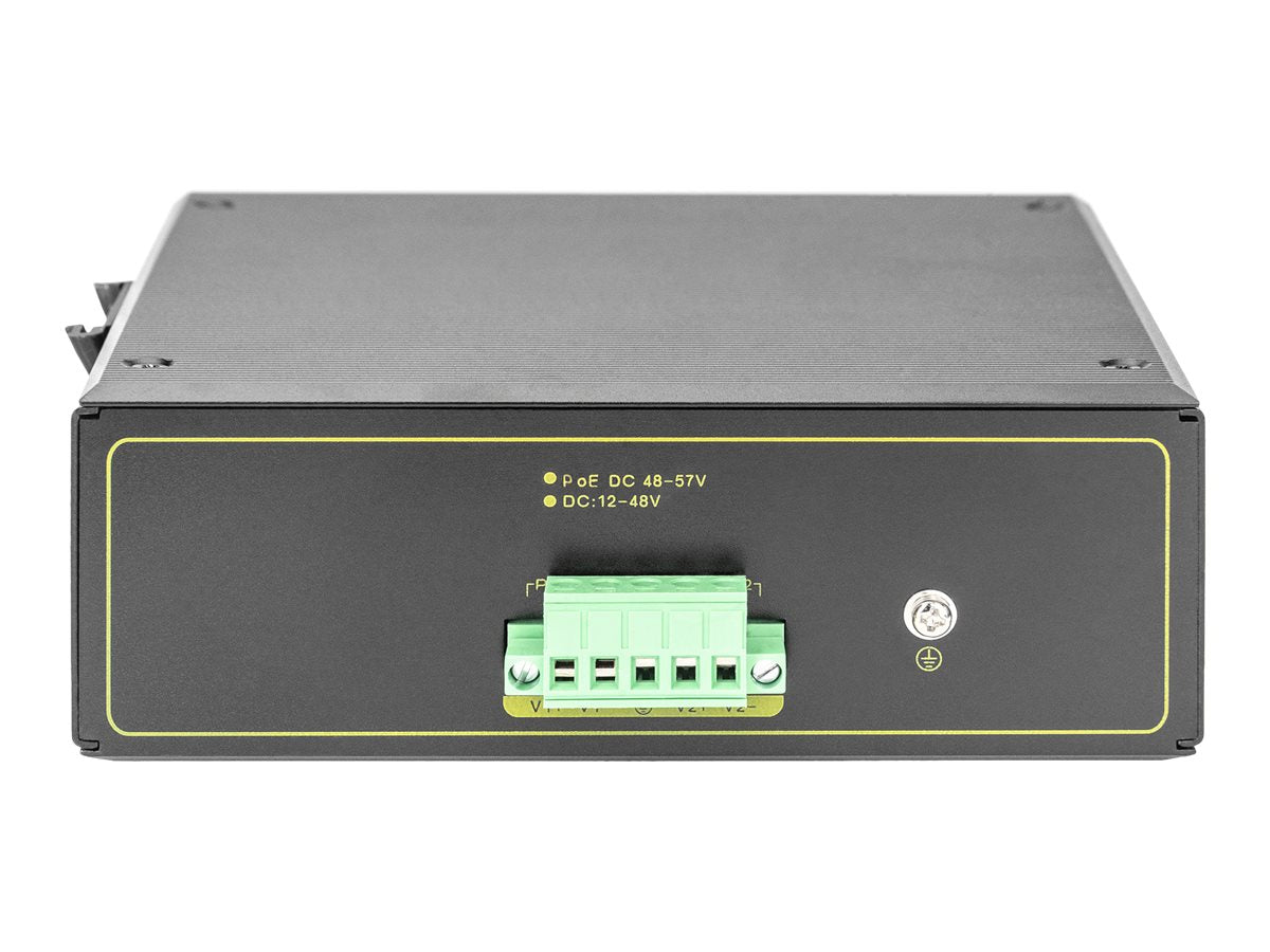 DIGITUS DN-651109 Industrieller 4-Port Gigabit PoE+ Switch Rückansicht