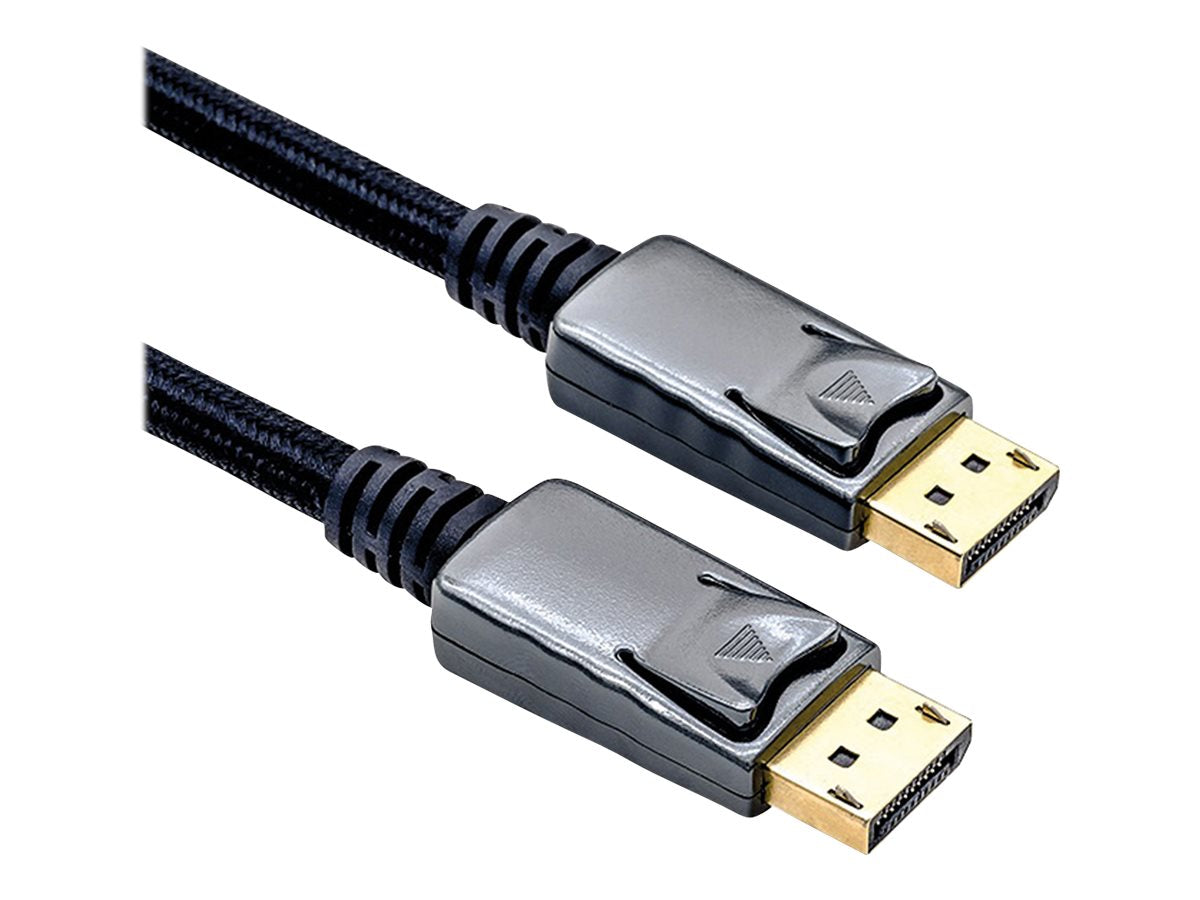 ROLINE DisplayPort Kabel DP-DP v1.2 ST - ST schwarz-metallic 2m Vorderansicht