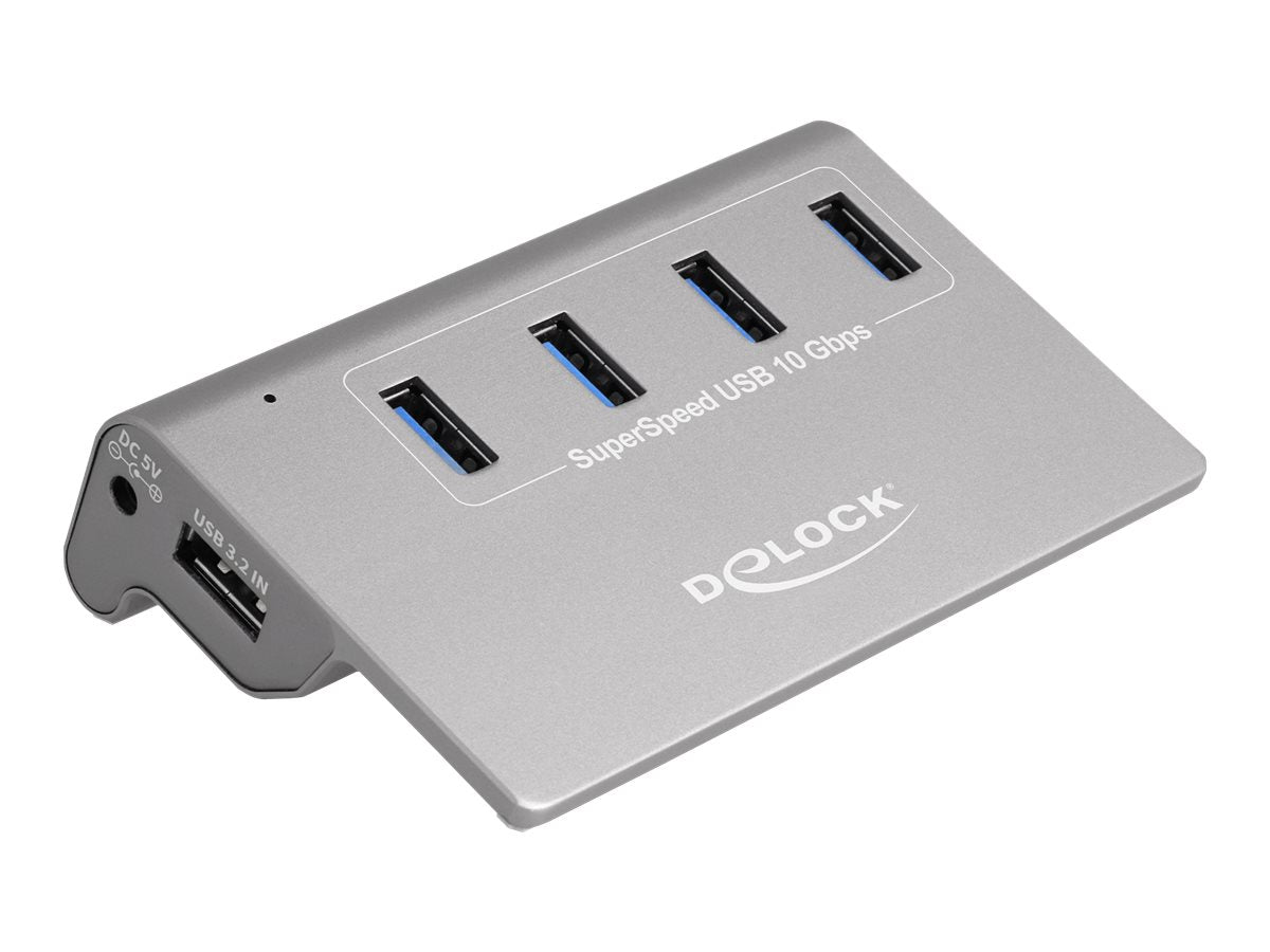 DELOCK USB 3.2 Gen 2 Hub mit 4 USB Typ-A Ports - Vorderansicht
