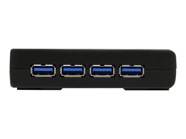 STARTECH.COM ST4300USB3EU 4 Port Black SuperSpeed USB 3.0 Hub - Vorderansicht