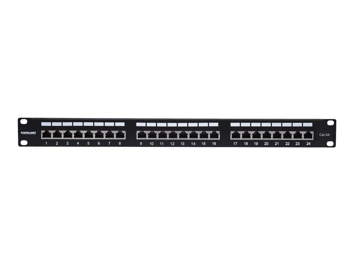 INTELLINET 24-Port Cat6a Patchpanel geschirmt Vorderansicht