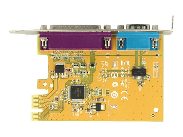 DELOCK PCIe x1 Seriell 1x parallel 1x Rückansicht