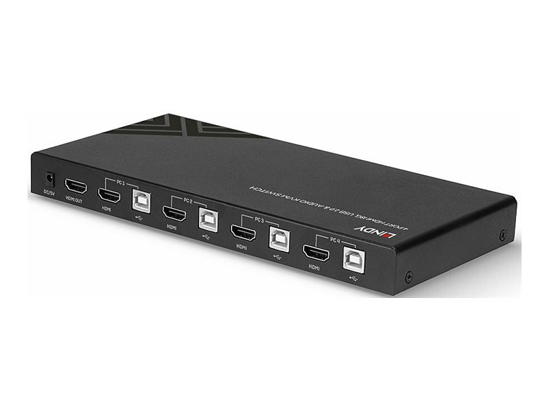 LINDY 4 Port HDMI 18G USB 2.0 & Audio KVM Switch Detailansicht