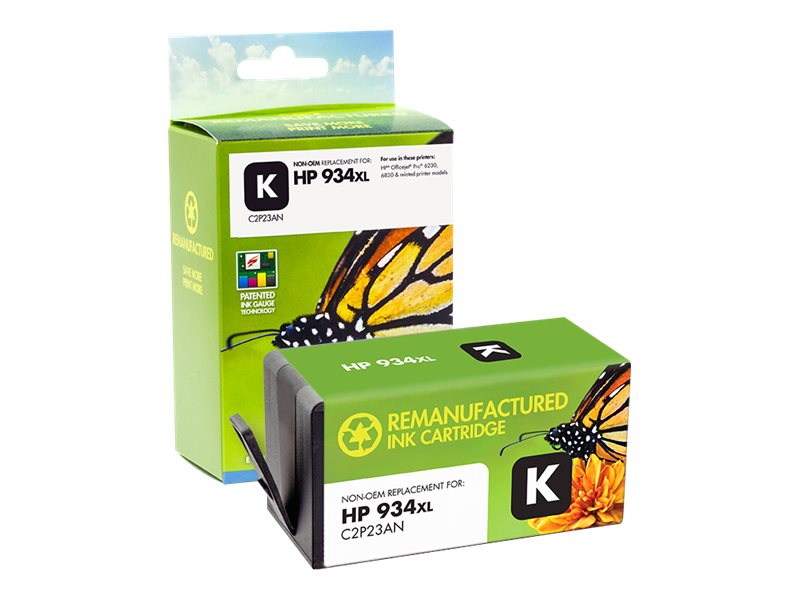 STATIC Ink cartridge HP C2P23A 934XL black remanufactured Vorderansicht