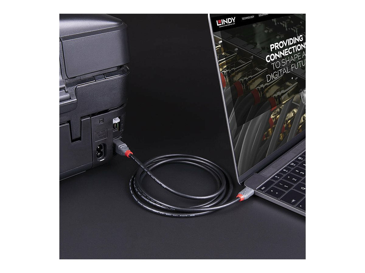 LINDY 3m USB 3.2 Typ C an B Kabel Anthra Line - Verpackung