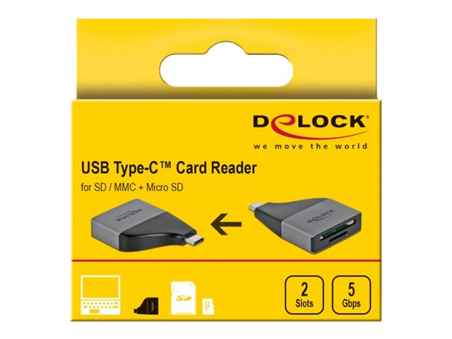 DELOCK USB Type-C Card Reader Vorderansicht