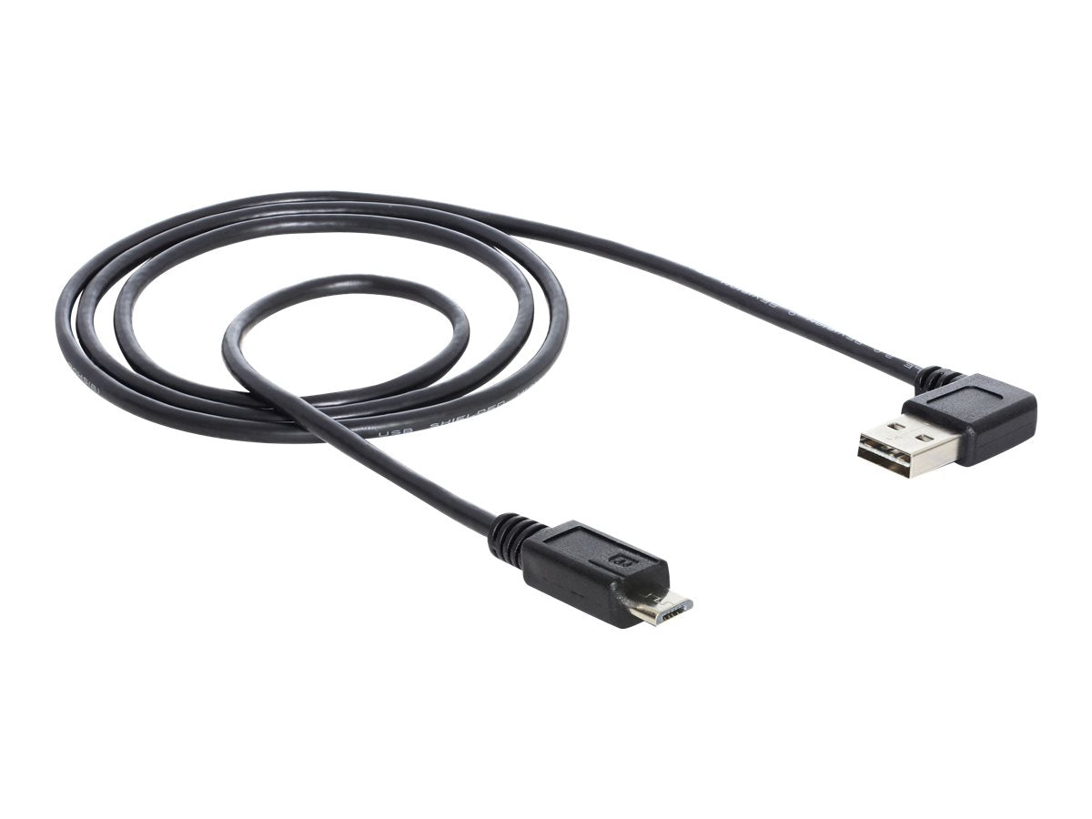 DELOCK Kabel EASY USB 2.0-A 90G gewinkelt > Micro-B Stecker/Stecker 1 m - Vorderansicht