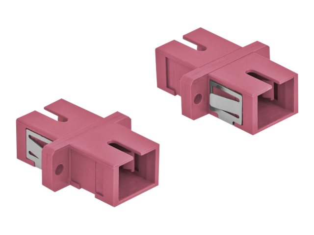 DELOCK LWL Kupplung SC Simplex Buchse zu SC Simplex Buchse Multimode 4 Stück violett