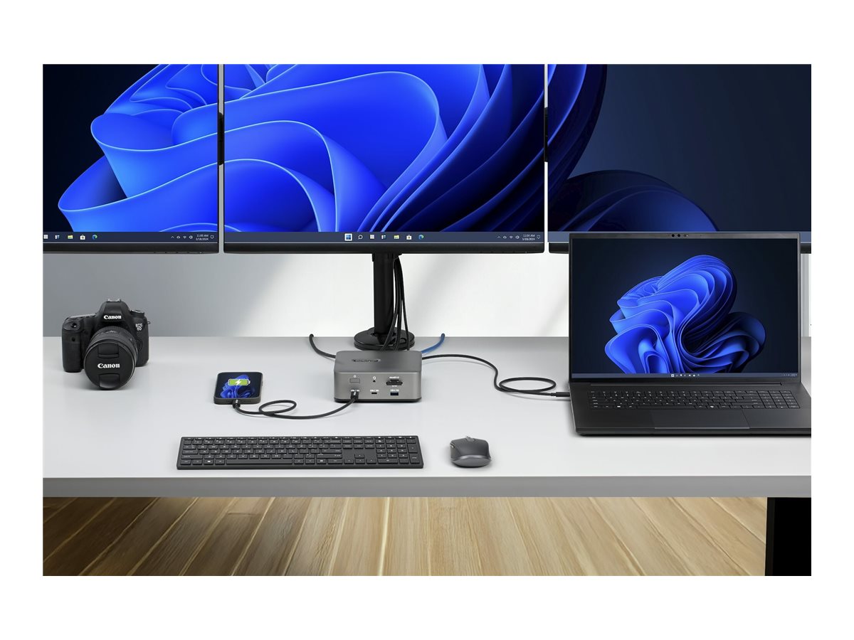 STARTECH.COM Thunderbolt 5 Dockingstation DP und HDMI 3-Monitor Dock bis 4K 144Hz oder Dual 8K 60Hz 5x USB-Ports 140W Laptop-Ladung