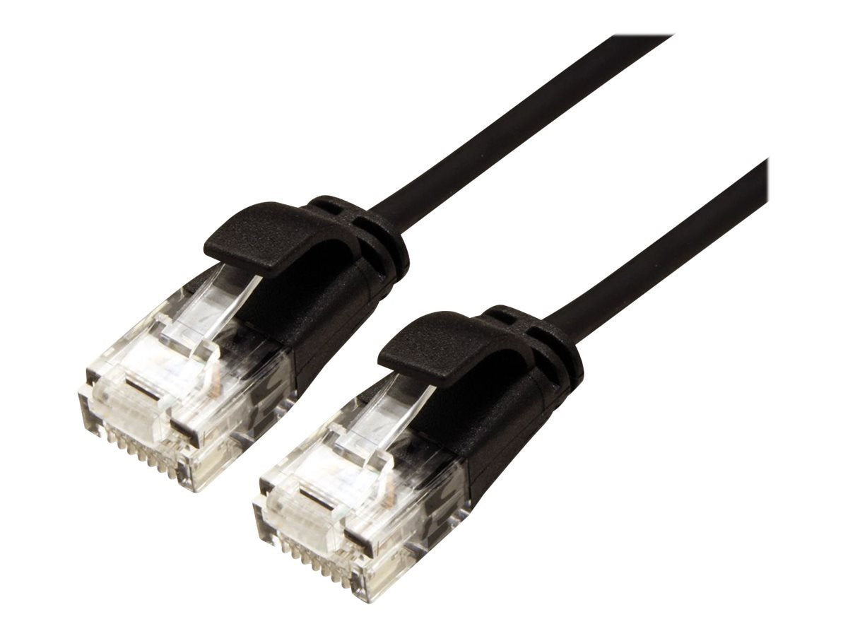 ROLINE GREEN UTP Patchkabel Kat.6A Class EA LSOH slim schwarz 1m - Vorderansicht
