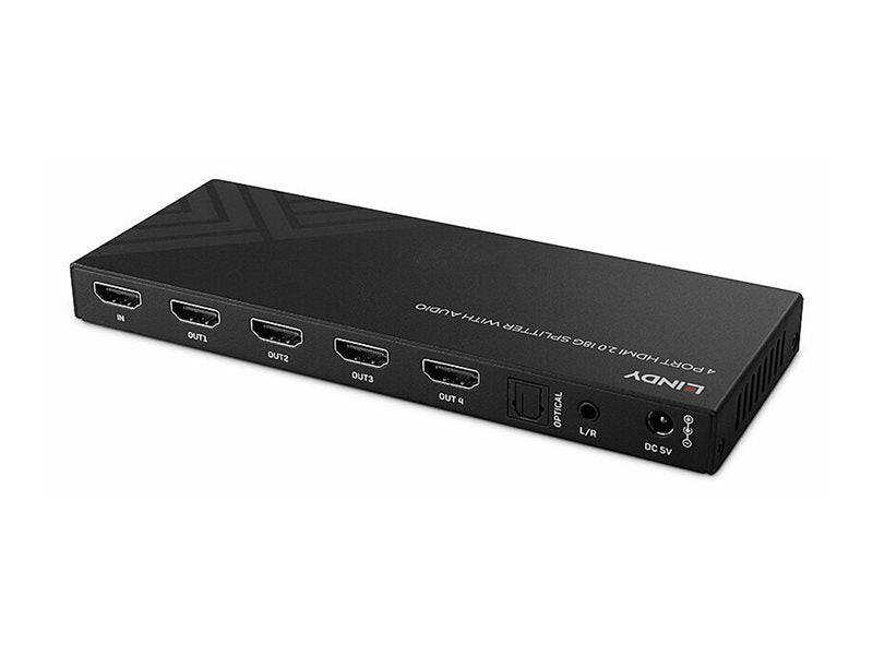LINDY 4 Port HDMI 8K60 Splitter mit Audio - Vorderansicht