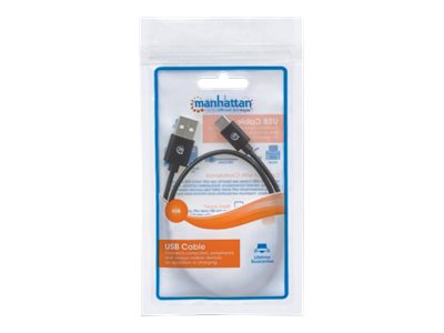 MANHATTAN USB C-Kabel 2.0 schwarz 0,5m Vorderansicht