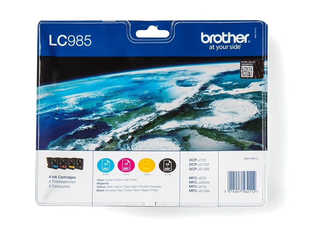 BROTHER LC-985 Tinte schwarz und dreifarbig Standardkapazität Detailansicht