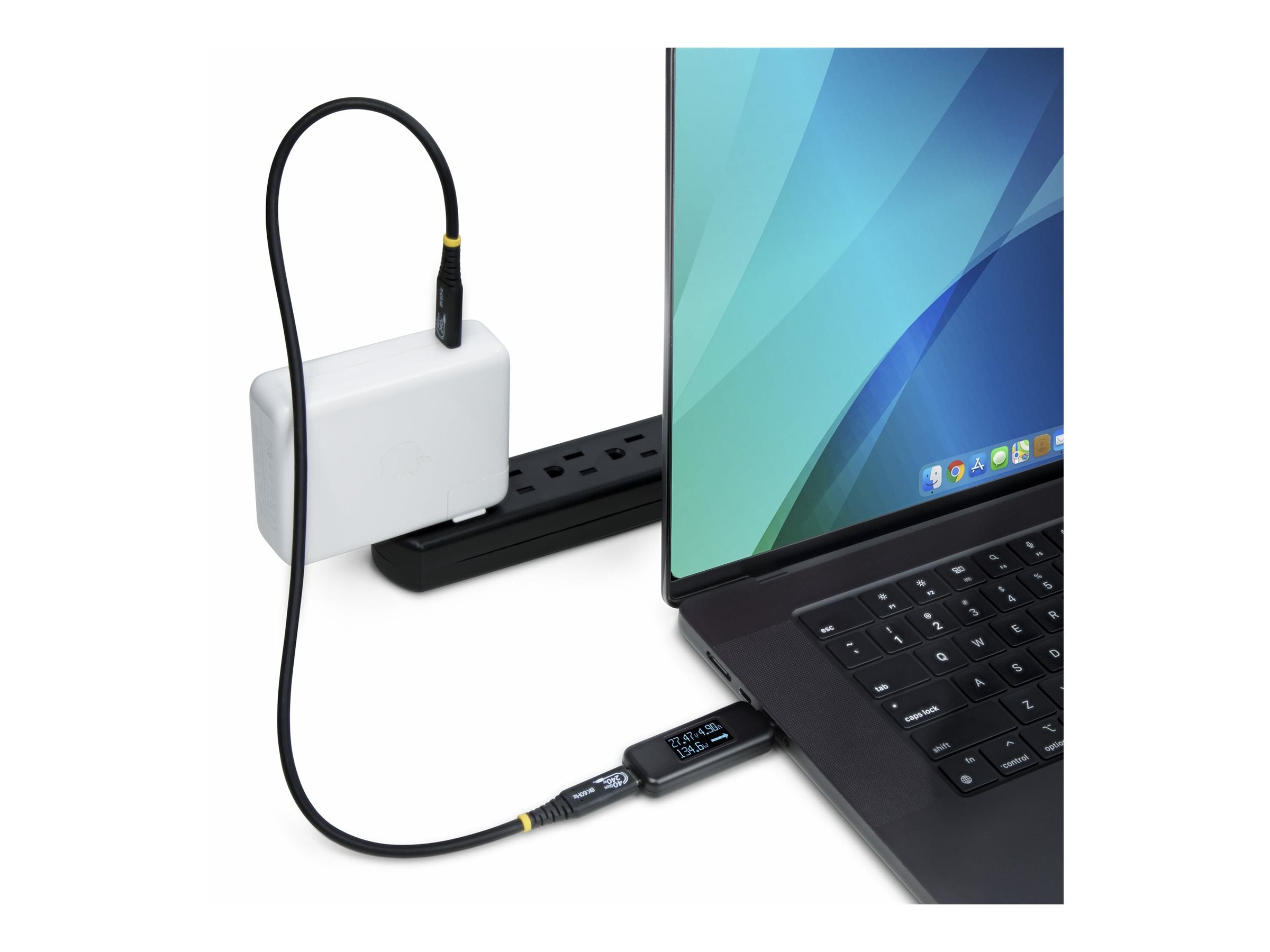 STARTECH.COM USB-C Stromtester/Kabeltester Bidirektionales Digitalmultimeter fur Leistung Spannung und Strom 240W PD EPR