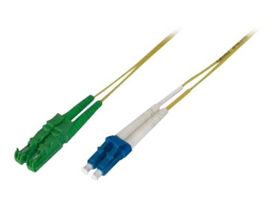 DIGITUS LWL Patchkabel E2000 APC auf LC PC Singlemode 09/125 Duplex Länge 3m - Vorderansicht