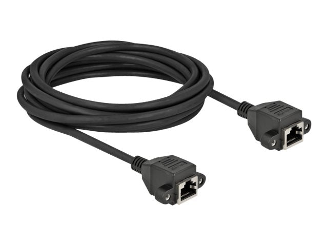 DELOCK Netzwerk Verlängerungskabel S/FTP RJ45 Buchse zu RJ45 Buchse Cat.6A 5m schwarz - Vorderansicht