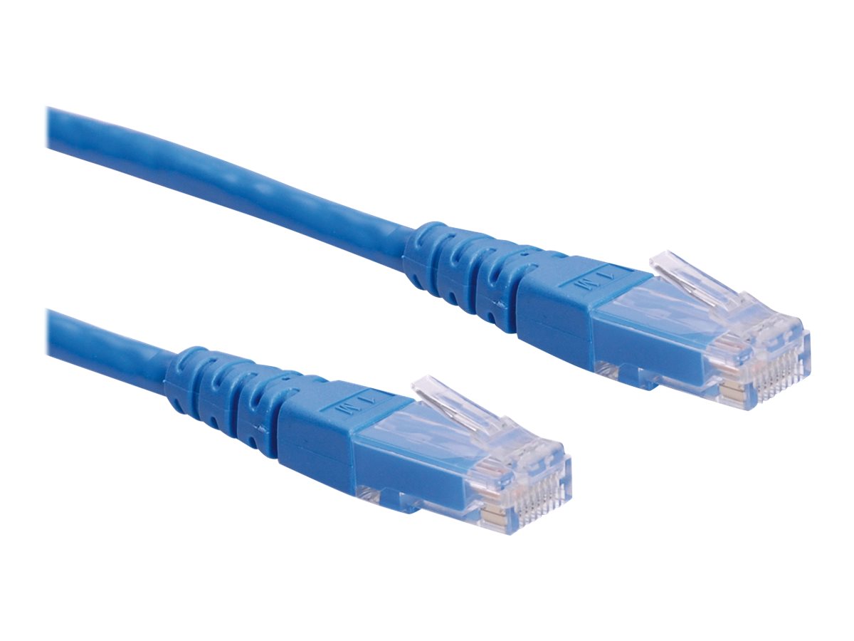 ROLINE Patchkabel Kat.6 Class E UTP blau 1m - Vorderansicht
