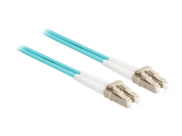 DELOCK LWL Kabel mit Metallarmierung LC Duplex zu LC Duplex Multimode OM3 1m - Vorderansicht