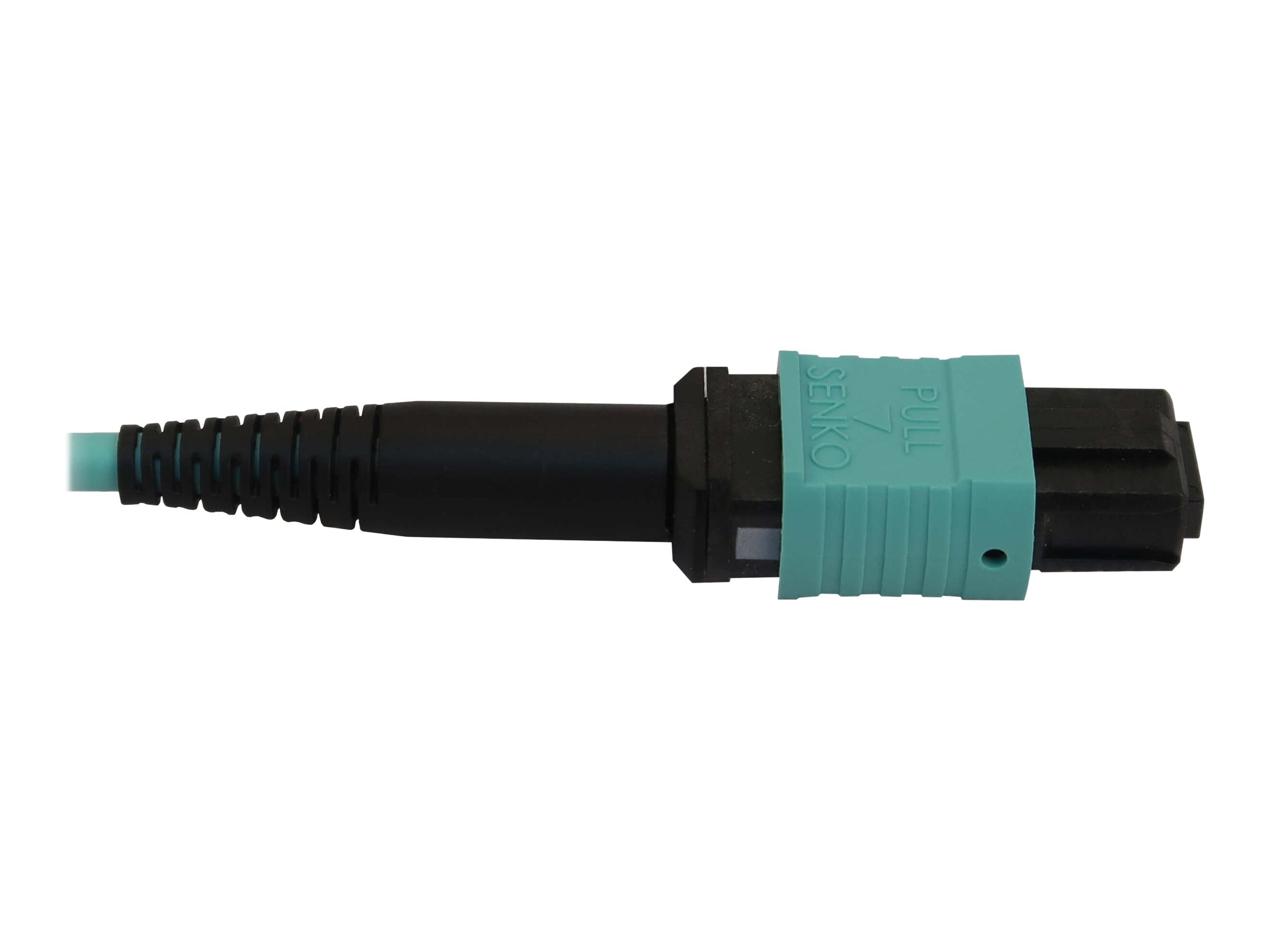 EATON TRIPPLITE 40/100/400G Multimode 50/125 OM3 Fiber Optic Cable 12F MTP/MPO-PC F/F LSZH Aqua 5m 16