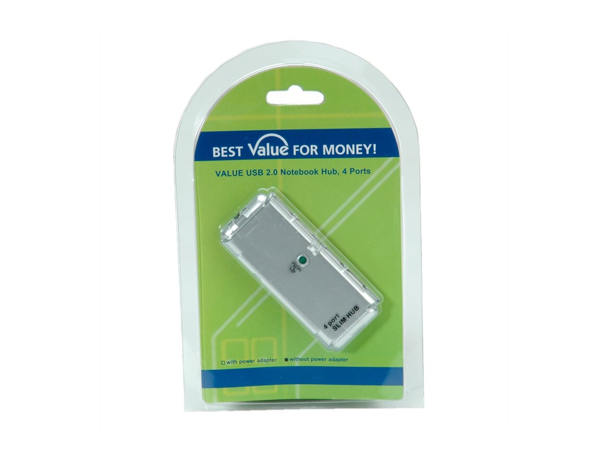 VALUE USB 2.0 Notebook Hub 4 Ports ohne Netzteil - Anschlussansicht